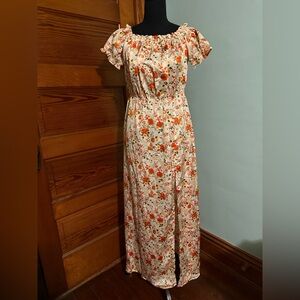 Hyfve Floral dress w/slit size Large